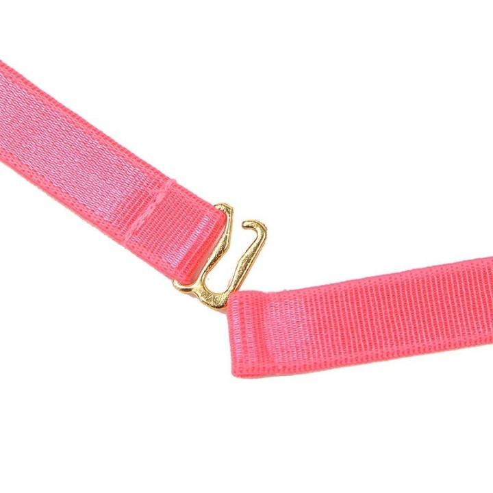 SUBBLIME - 955304 BRA SET WITH NECKLACE AND LEG DETAILS FLUORESCENT PINK L/XL