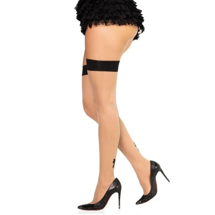 LEG AVENUE - 1963 SPANDEX BACKSEAM STOCKINGS BLACK - ONE SIZE