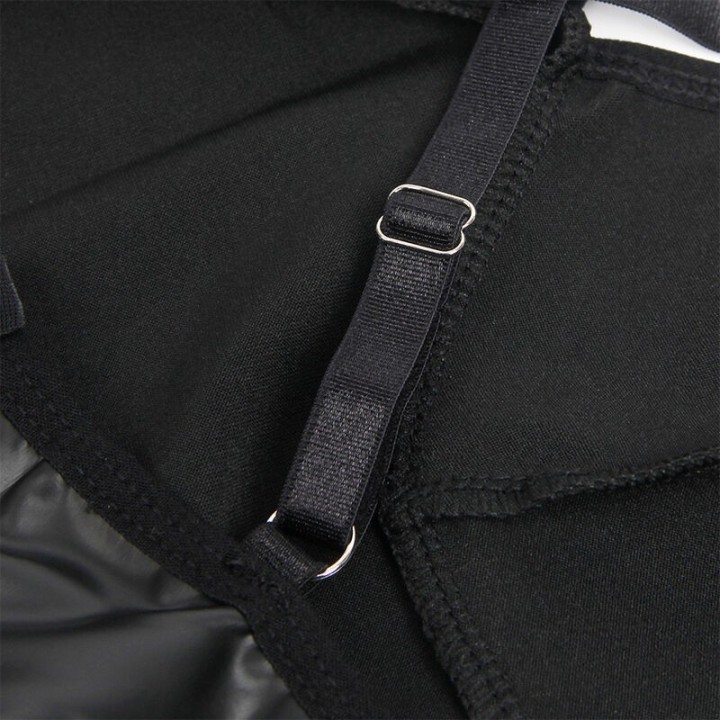 SUBBLIME - 955373 DRESS WITH BLACK LEATHER STRAPS S/M