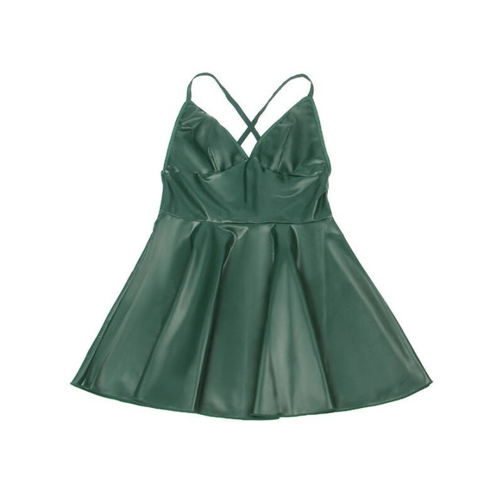 SUBBLIME - 955434 DRESS WITH GREEN LEATHER STRAPS S/M