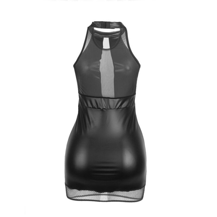 SUBBLIME - 955472 HALTER NECK DRESS WITH TRANSPARENCIES BLACK S/M