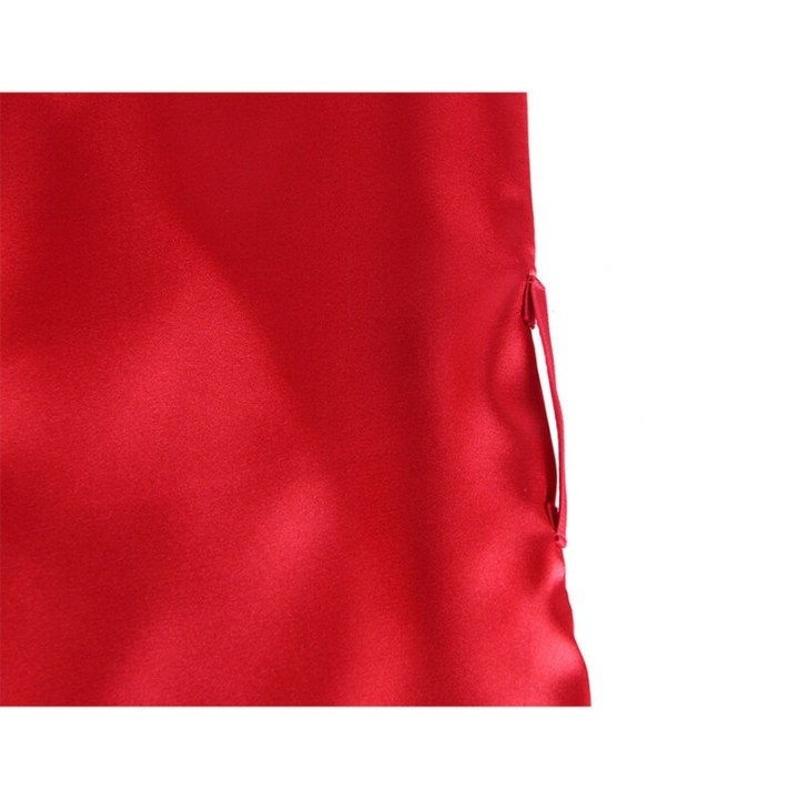 SUBBLIME - 954017 LACE SHEER BACK CAMISOLE + THONG RED/BLACK S/M