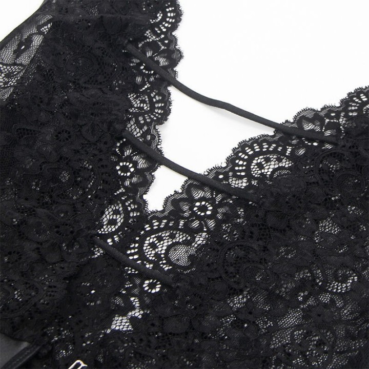 SUBBLIME - 954390 SEXY BODY WITH GARTER BELT BLACK L/XL