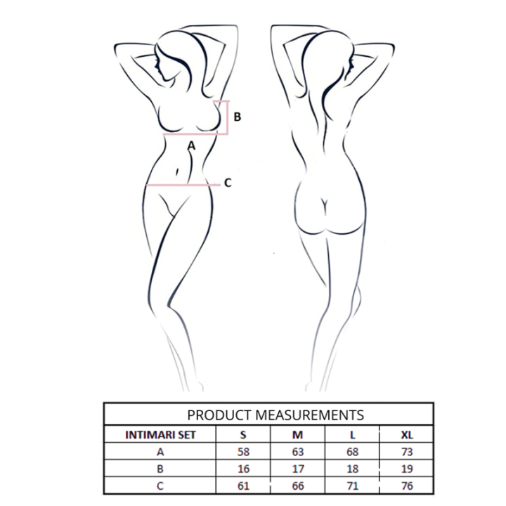 PASSION - INTIMARI BRA + PANTIES SET BLACK S/M