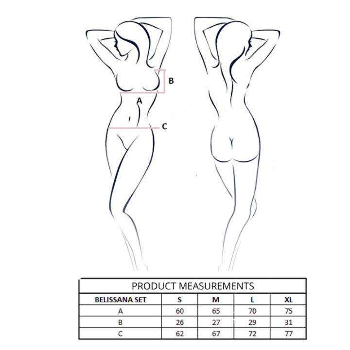 PASSION - BELISSANA BRA + THONG SET BLACK S/M