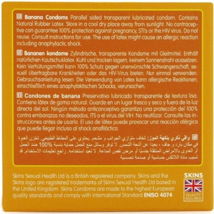 SKINS - BANANA PREMIUM CONDOMS PACK 4