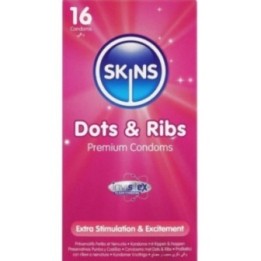 SKINS - DOTS & RIBS PREMIUM CONDOMS PACK 16