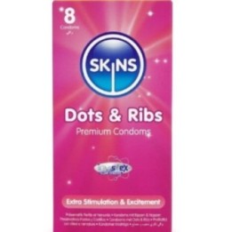 SKINS - DOTS & RIBS PREMIUM CONDOMS PACK 8