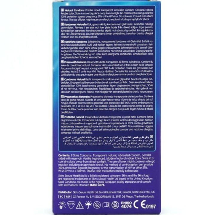 SKINS - NATURAL PREMIUM CONDOMS PACK 8