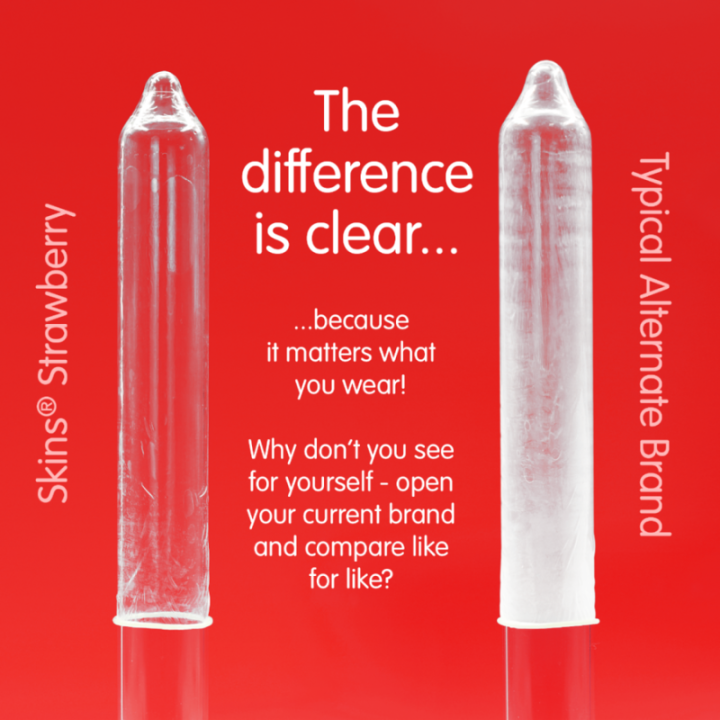SKINS - STRAWBERRY PREMIUM CONDOMS PACK 8