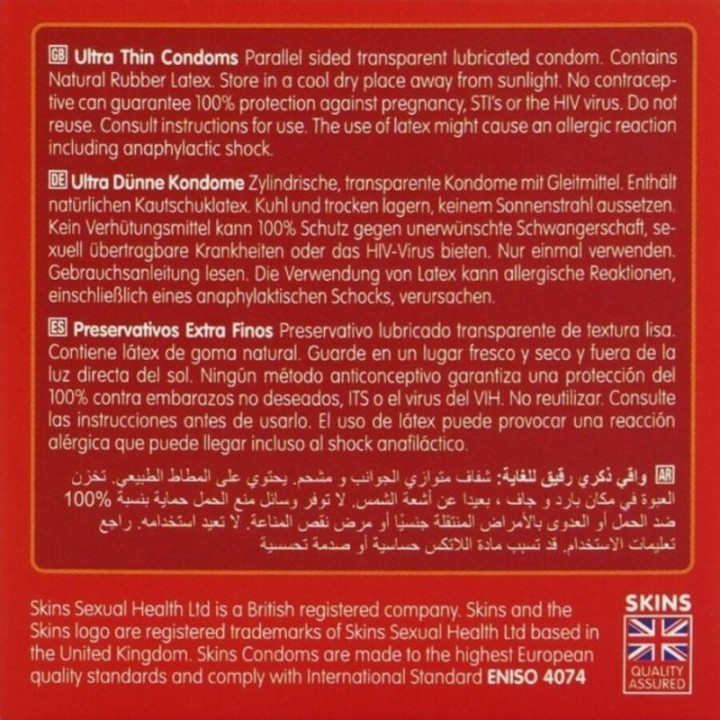 SKINS - ULTRA THIN PREMIUM CONDOMS PACK 4