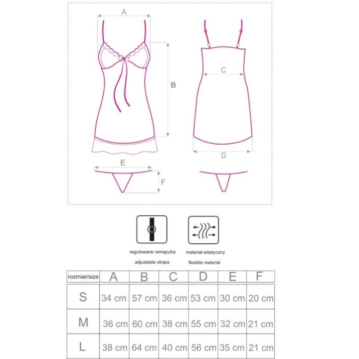 LIVCO CORSETTI FASHION - LUISE 1710 BABYDOLL + THONG BLACK L