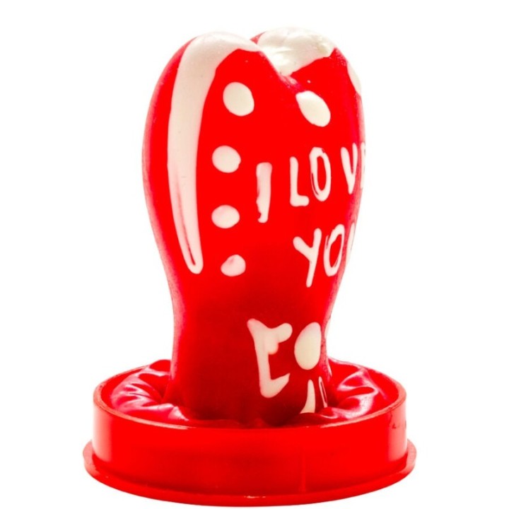 CONDOMERIE - HANDPAINTED NOVELTY CONDOMS HEART - I LOVE YOU MODEL 1