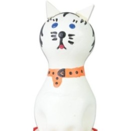 CONDOMERIE - HANDPAINTED NOVELTY CONDOMS CAT WHITE