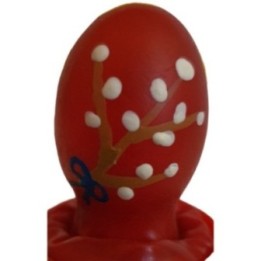 CONDOMERIE - HANDPAINTED NOVELTY CONDOMS EASTER EGG RED