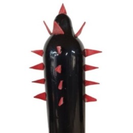CONDOMERIE - HANDPAINTED NOVELTY CONDOMS BLACK CACTUS XL