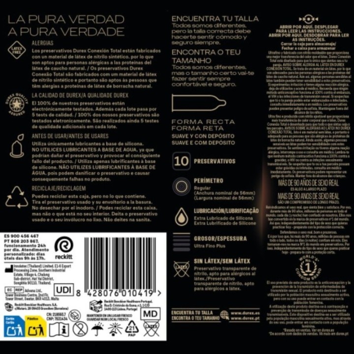 DUREX - TOTAL CONNECTION ULTRA FINE PLUS LATEX FREE 10 UNITS