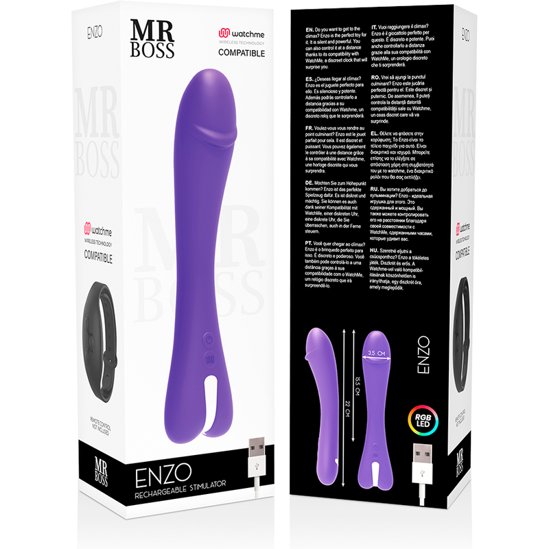 MR BOSS - ENZO VIBRADOR + MANDO CONTROL REMOTO WATCHME - Imagen 10
