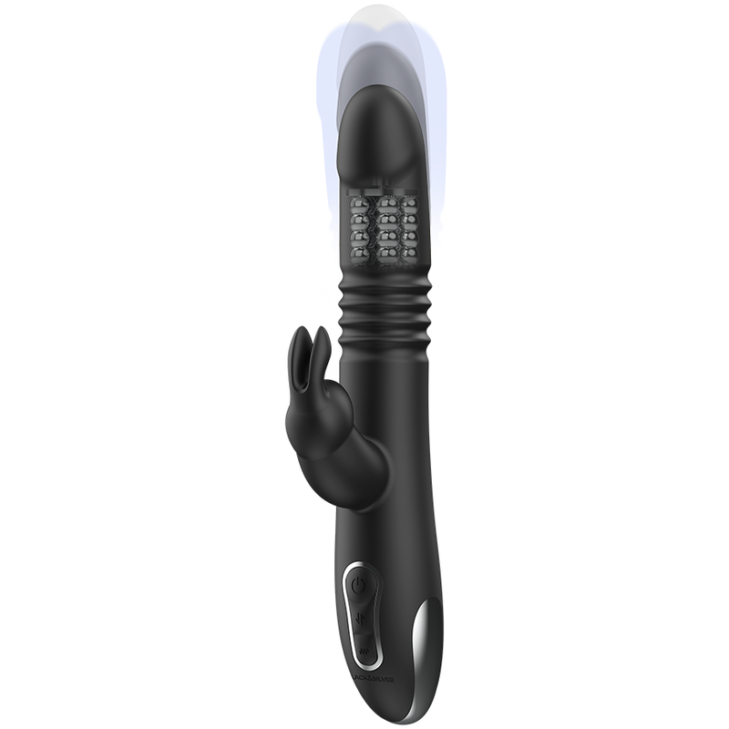 BLACK&SILVER - KENJI VIBRADOR RABBIT UP & DOWN + MANDO CONTROL REMOTO WATCHME - Imagen 3