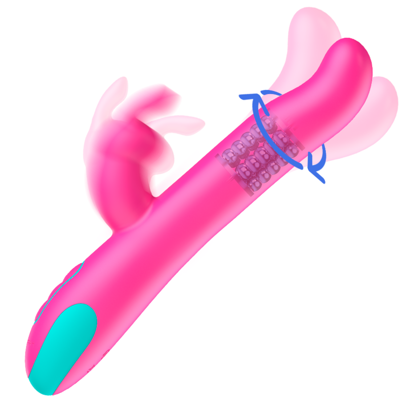 HAPPY LOKY - PLUTO RABBIT VIBRATOR & ROTATOR + MANDO CONTROL REMOTO WATCHME - Imagen 2