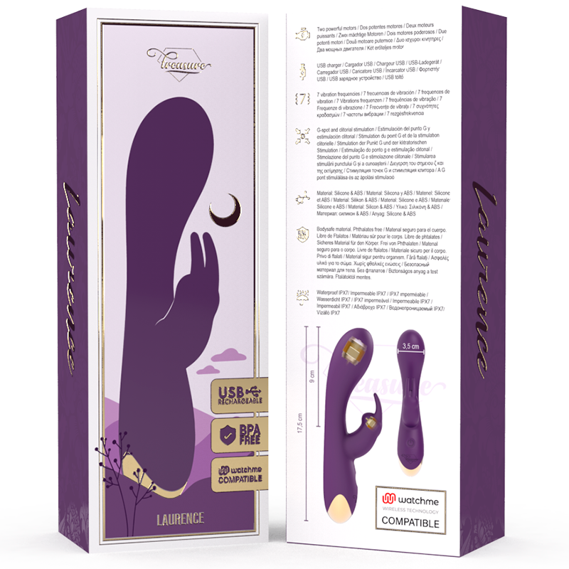 TREASURE - LAURENCE RABBIT VIBRADOR + MANDO CONTROL REMOTO WATCHME - Imagen 3