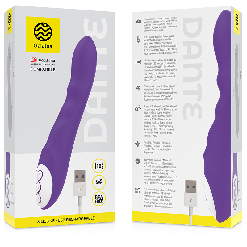 GALATEA - DANTE VIBRADOR LILA + MANDO CONTROL REMOTO WATCHME - Imagen 3