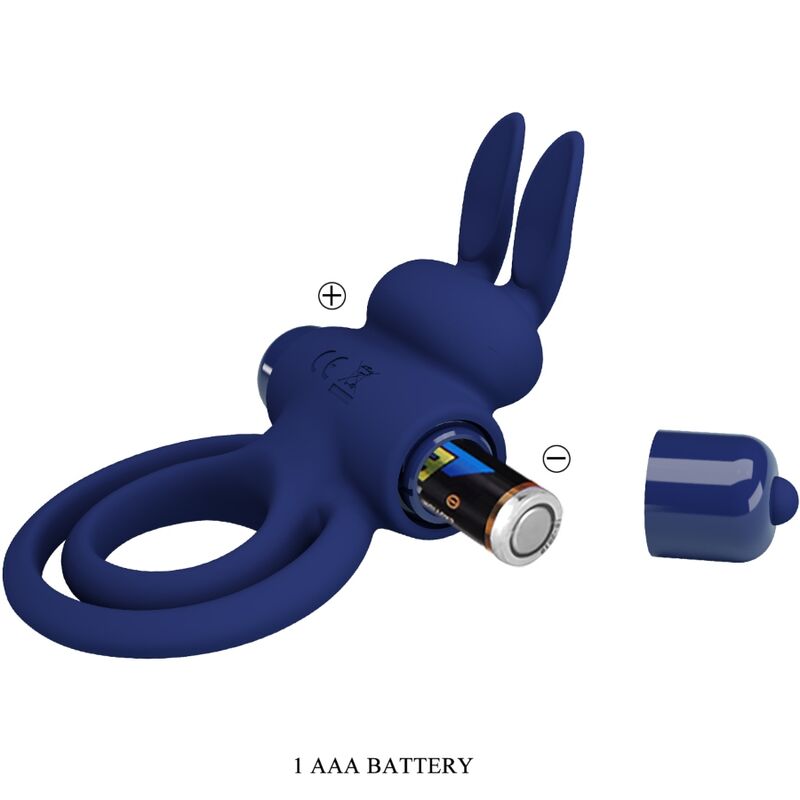 PRETTY LOVE - DAREY DOBLE ANILLO VIBRADOR RABBIT AZUL - Imagen 8