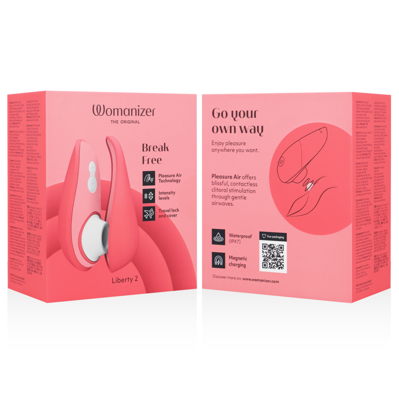 WOMANIZER - LIBERTY 2 ESTIMULADOR & SUCCIONADOR CLÍTORIS ROSA - Imagen 7
