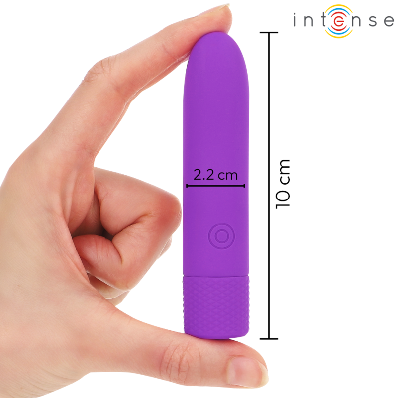 INTENSE - SYMONE BALA VIBRADORA RECARGABLE POR USB 8 VIBRACIONES MORADO 10 X 2.2 CM - Imagen 4