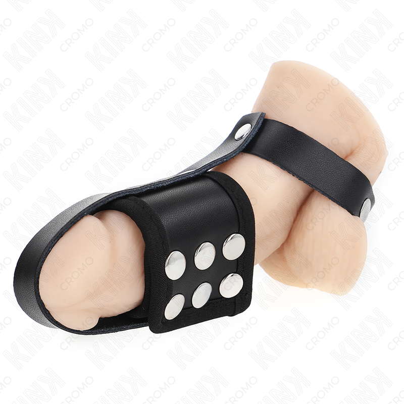 KINK - ANILLO JAULA PENE CUERO CON CORREA DIVISORIA DE BOLAS RECUBIERTO AJUSTABLE - Imagen 2