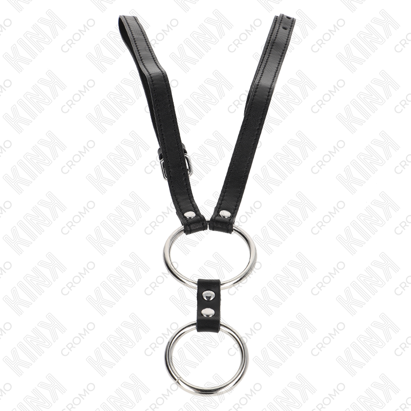 KINK - ANILLO PENE DOBLE METAL 3.8 CM A 5 CM CON CINTURÓN DE POLIPIEL 112 CM - Imagen 3