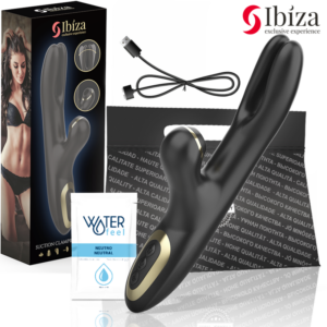 IBIZA - VIBRADOR HI-TECH RABITT SUCCIONADOR Y DOBLE DEAL NEGRO