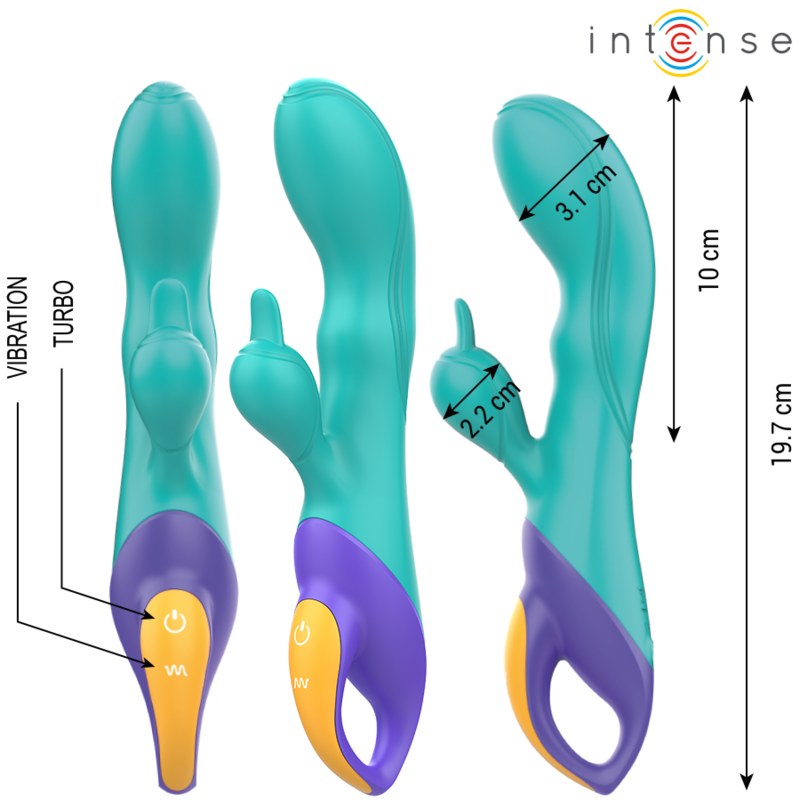 INTENSE - FRED VIBRADOR RECARGABLE RABBIT AZUL - Imagen 2