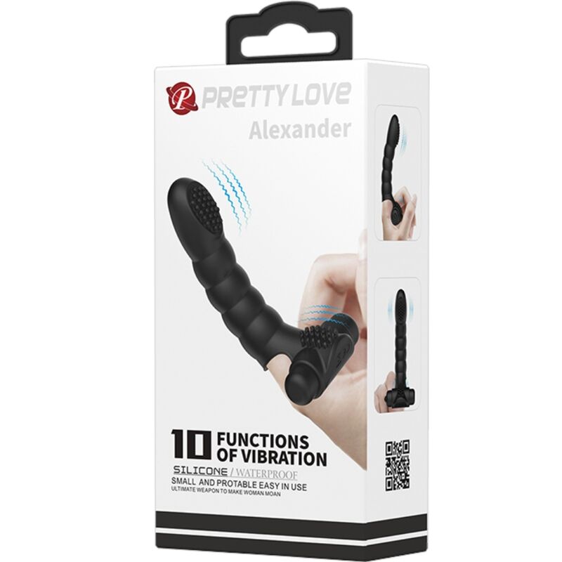 PRETTY LOVE - ALEXANDER VIBRADOR DE DEDO 10 VIBRACIONES NEGRO - Imagen 7