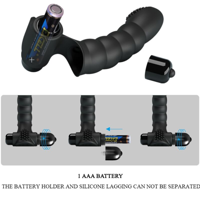 PRETTY LOVE - ALEXANDER VIBRADOR DE DEDO 10 VIBRACIONES NEGRO - Imagen 5