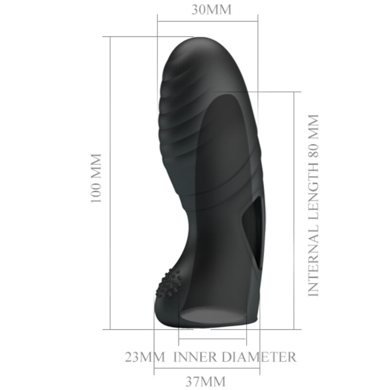 PRETTY LOVE - ALAN VIBRADOR DE DEDO SILICONA NEGRO - Imagen 7