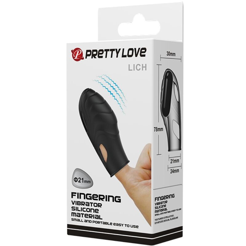PRETTY LOVE - LICH VIBRADOR DE DEDO SILICONA NEGRO - Imagen 9