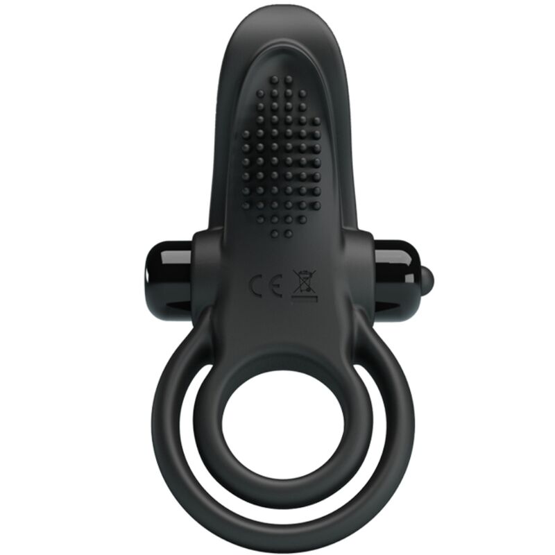 PRETTY LOVE - DOBLE ANILLO VIBRADOR + ESTIMULADOR CLÍTORIS 10 VIBRACIONES NEGRO - Imagen 3