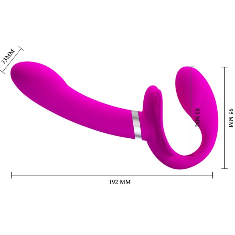 PRETTY LOVE - VALERIE VIBRADOR DOBLE STRAP-ON 12 VIBRACIONES MORADO - Imagen 4