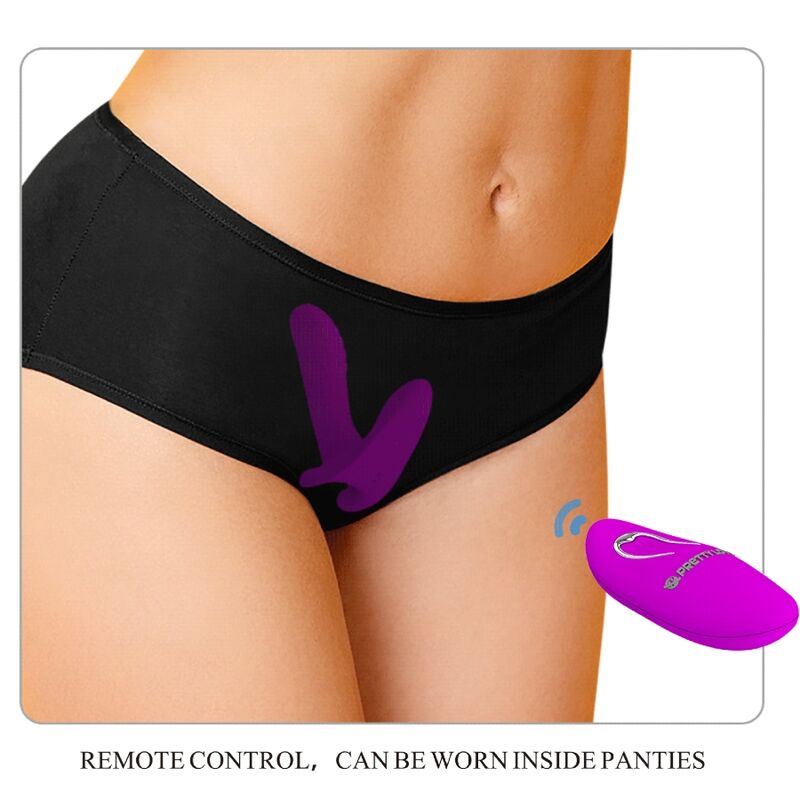 PRETTY LOVE - MASAJEADOR & VIBRADOR 12 VIBRACIONES CONTROL REMOTO MORADO - Imagen 4