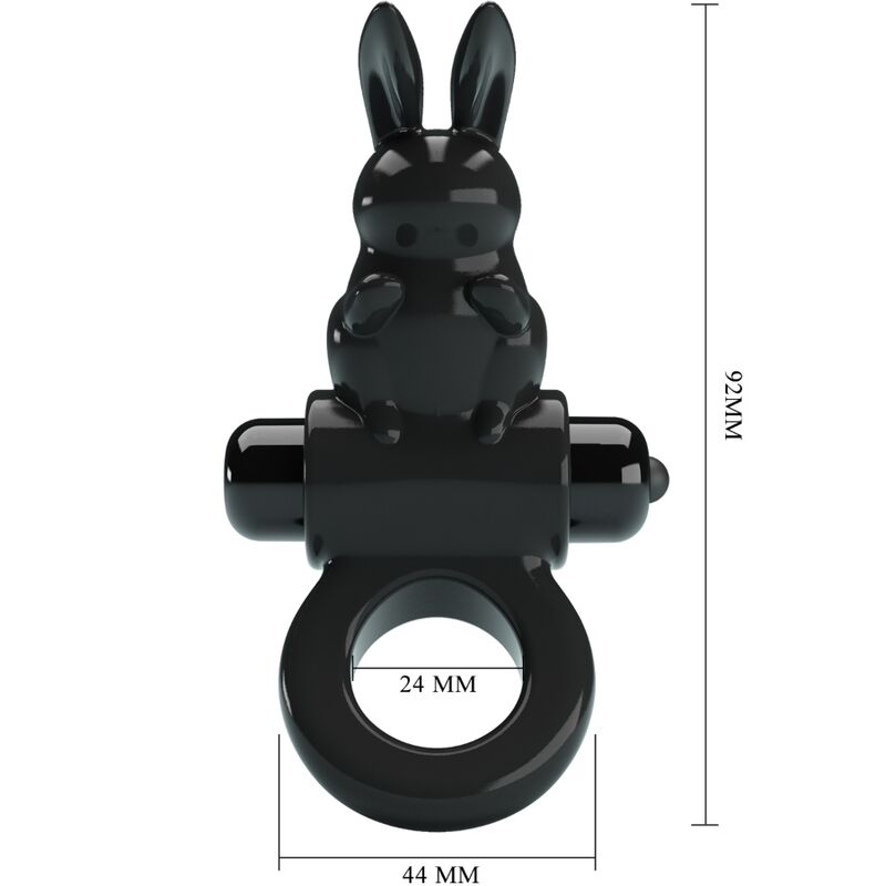 PRETTY LOVE - EXCITING RING ANILLO VIBRADOR RABBIT 10 VIBRACIONES NEGRO - Imagen 3