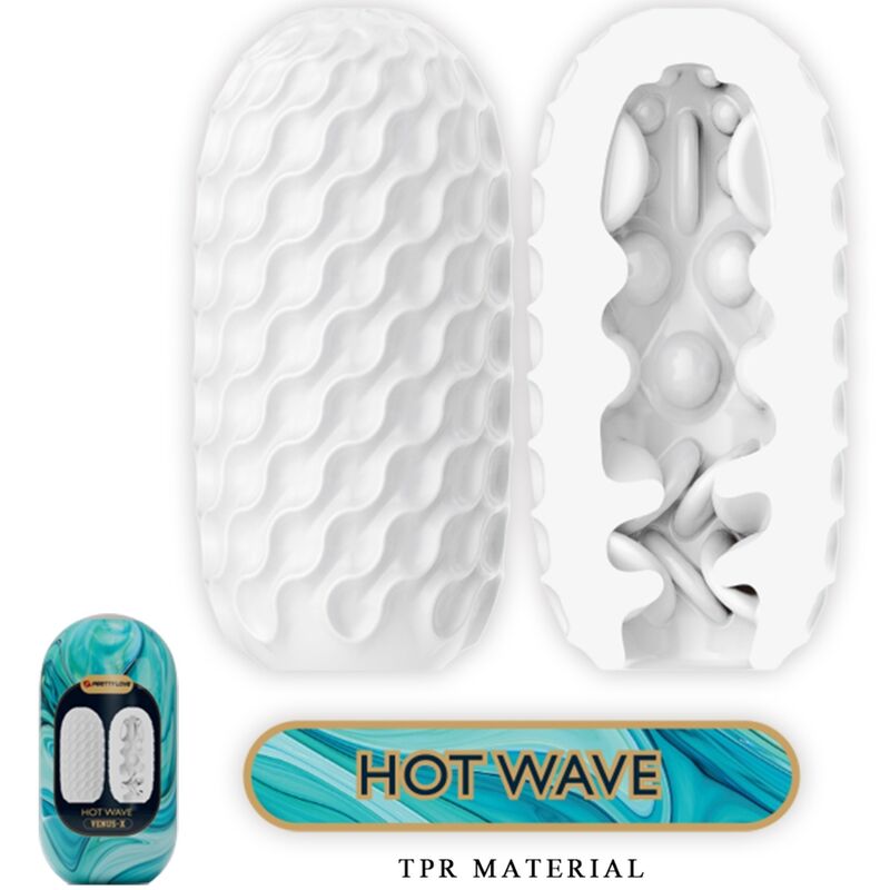 PRETTY LOVE - HOT WAVE MASTURBADOR MASCULINO SILICONA BLANCO - Imagen 2