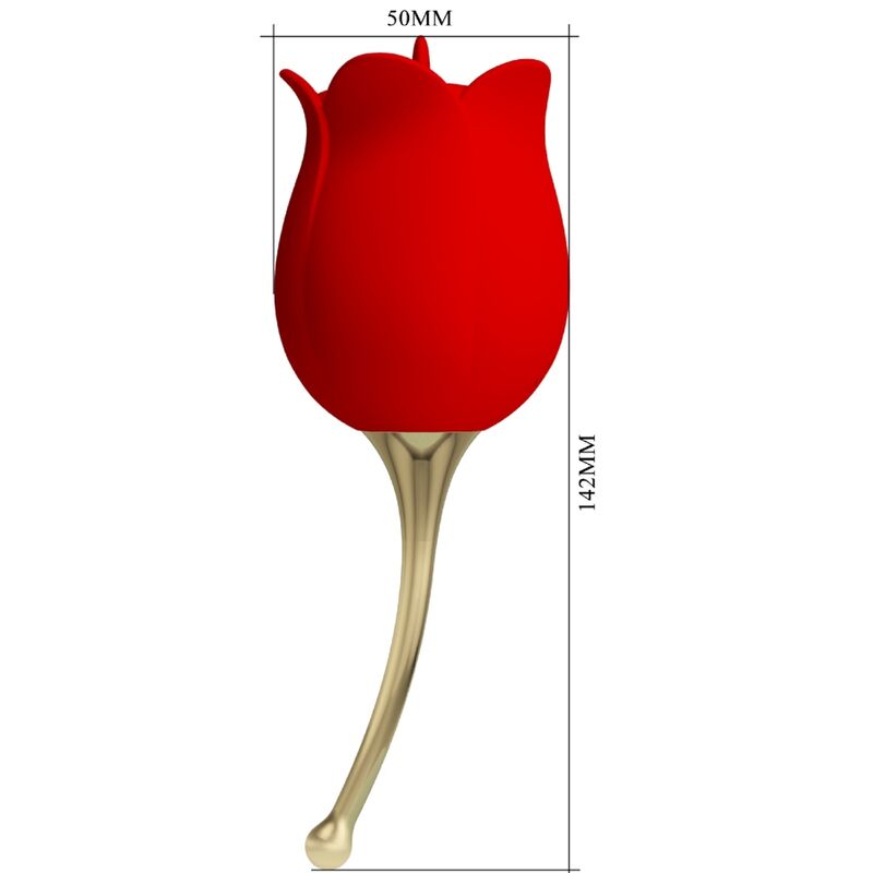 PRETTY LOVE - ROSE LOVER ROSA ESTIMULADORA DE CLÍTORIS 12 VIBRACIONES ROJO - Imagen 4