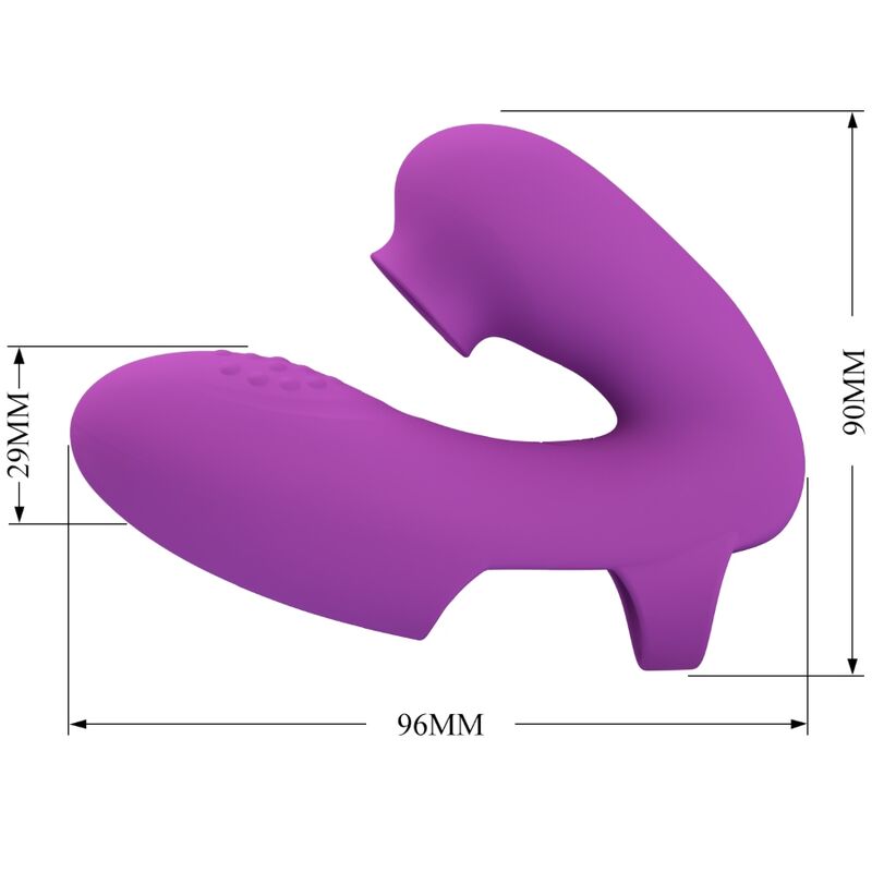 PRETTY LOVE - ATHENA VIBRADOR DE DEDO CON ESTIMULADOR CLÍTORIS MORADO - Imagen 4