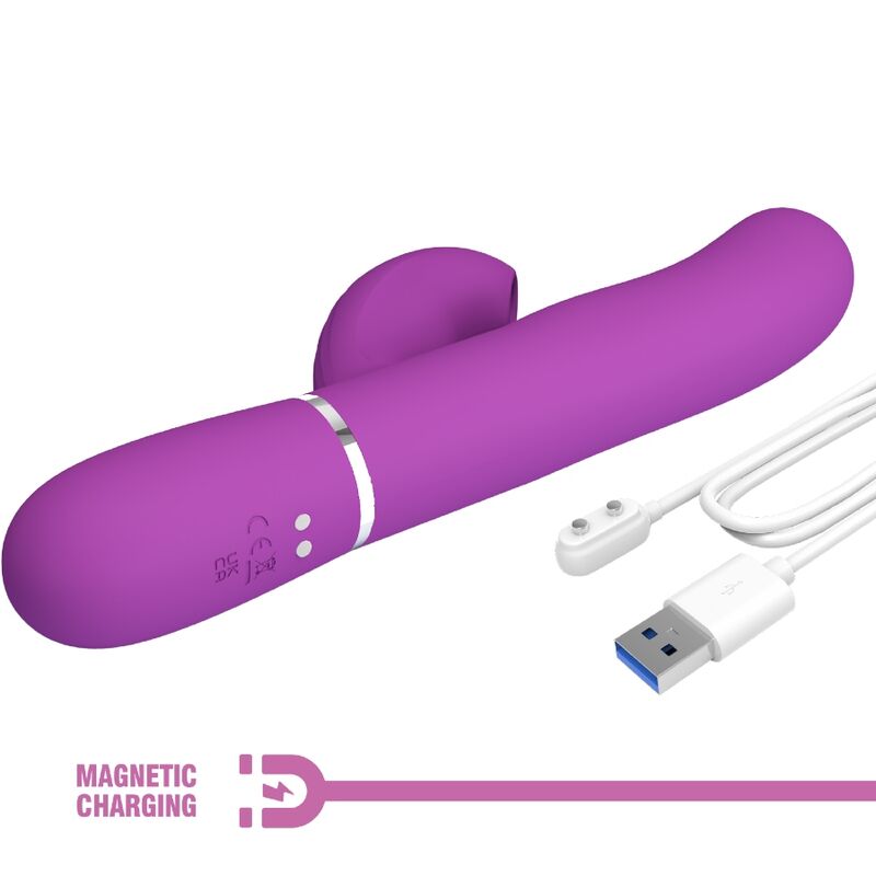 PRETTY LOVE - PERLITA VIBRADOR RABBIT MULTIFUNCIÓN 3 EN 1 MORADO - Imagen 7