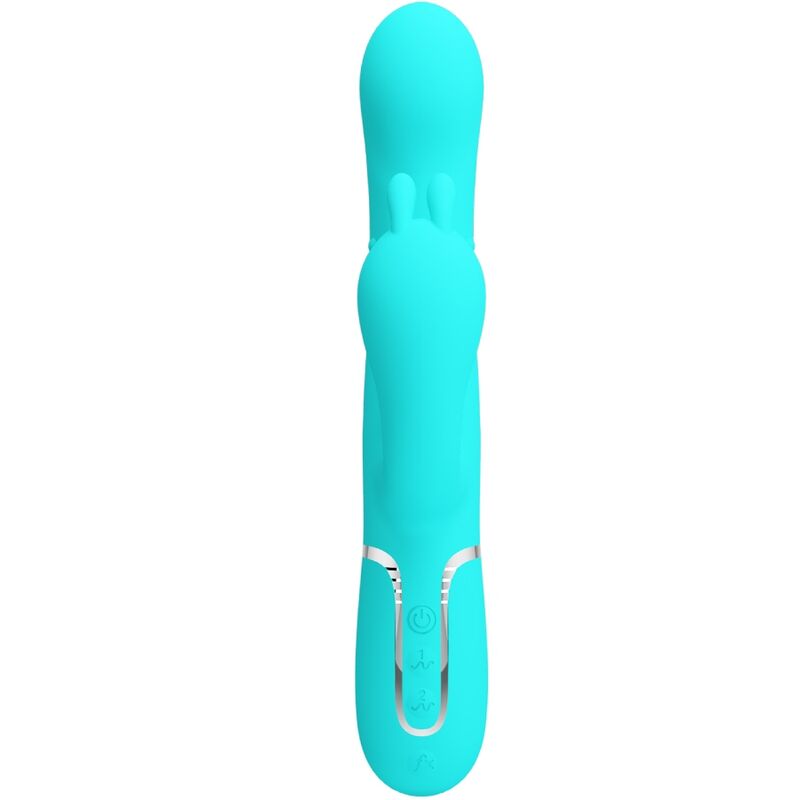 PRETTY LOVE - CAMMY TRIPLE VIBRADOR RABBIT MULTIFUNCIÓN 4 EN 1 AZUL - Imagen 2