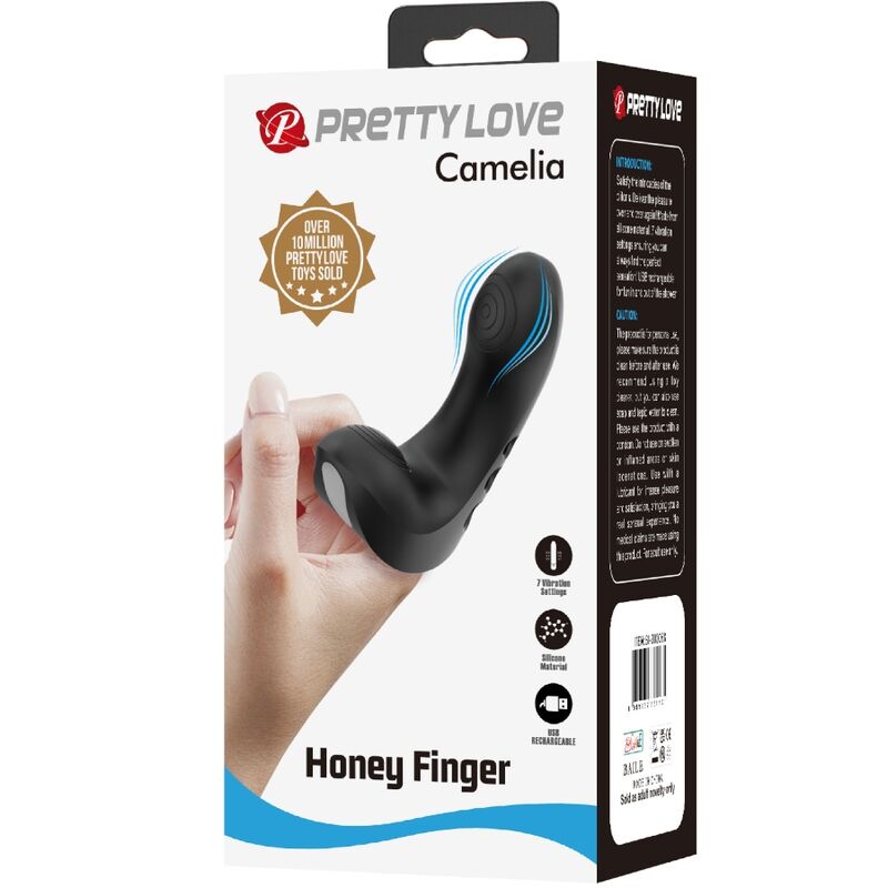 PRETTY LOVE - CAMELIA VIBRADOR DE DEDO 7 VIBRACIONES NEGRO - Imagen 8