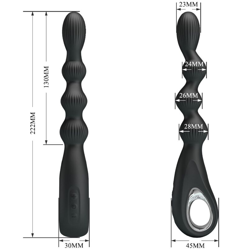 PRETTY LOVE - FEDERER VIBRADOR ANAL 12 VIBRACIONES NEGRO - Imagen 4
