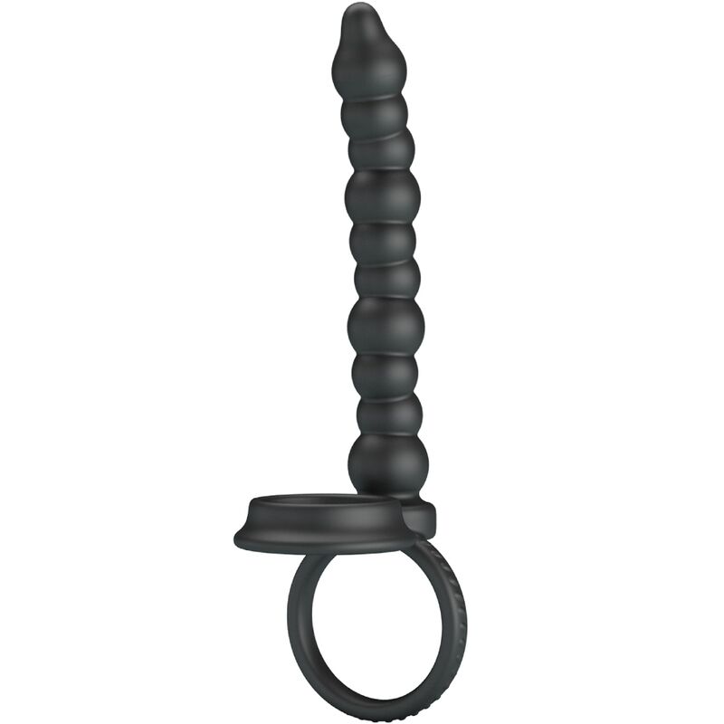 PRETTY LOVE - DILLION ANILLO PENE PARA DOBLE PENETRACIÓN NEGRO - Imagen 2