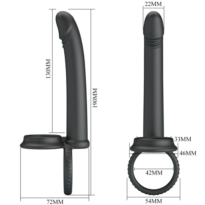 PRETTY LOVE - MOSES ANILLO DOBLE PENE PARA DONLE PENETACIÓN NEGRO - Imagen 7